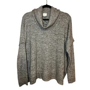 Anthropologie Postmark Grey Lassen Oversized Cowl neck Sweater Size XS Women's